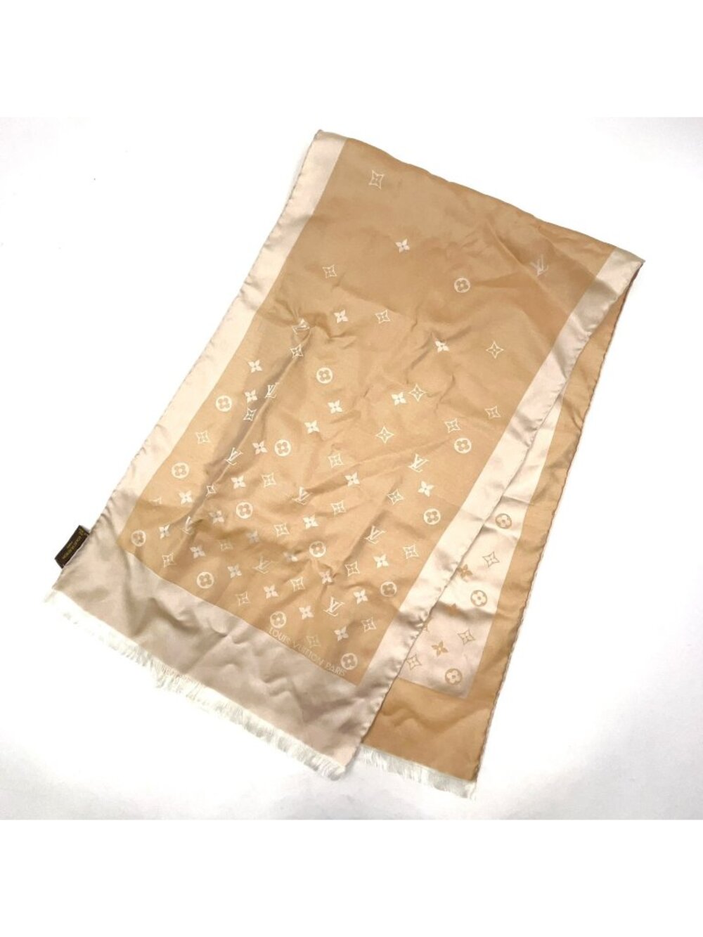 Louis Vuitton Echarpe Capri Silk Beige Scarf